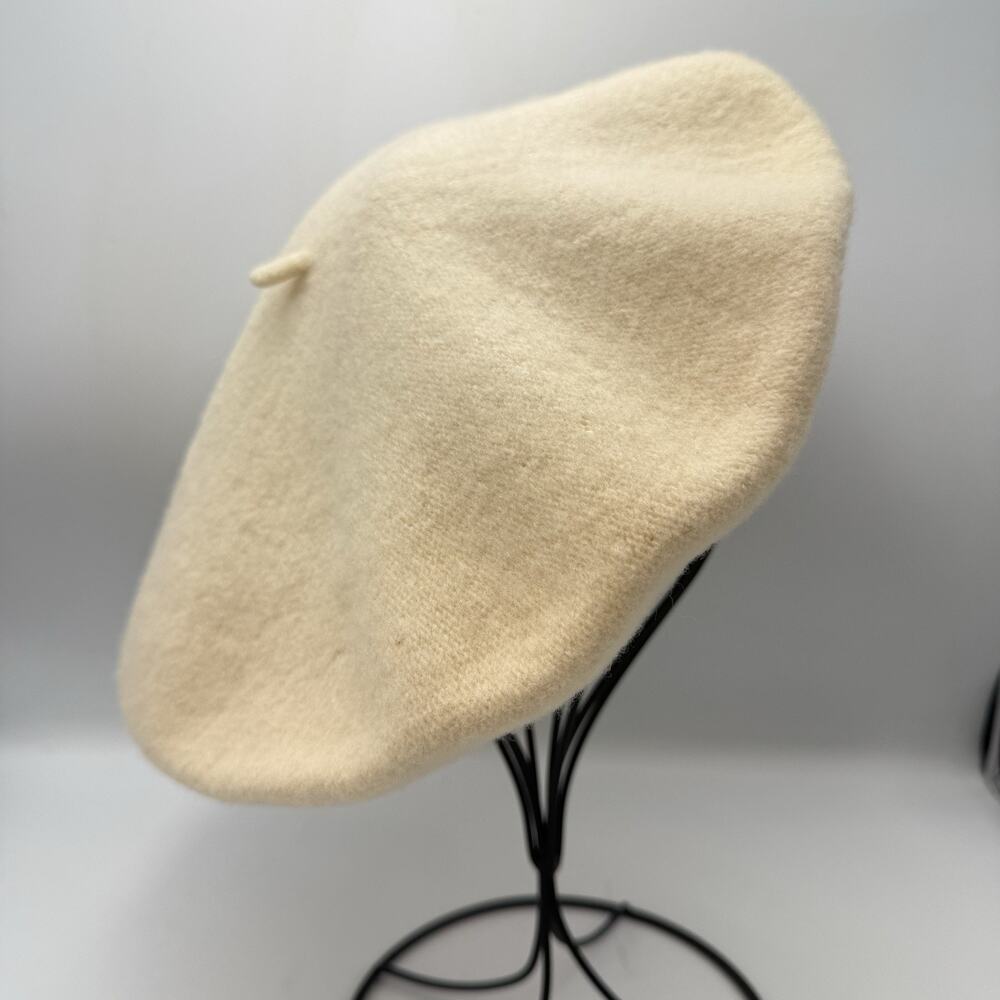 VTG Peck & Peck 100% Wool Cream Beret Hat Made in Italy Parisian Chic Designer